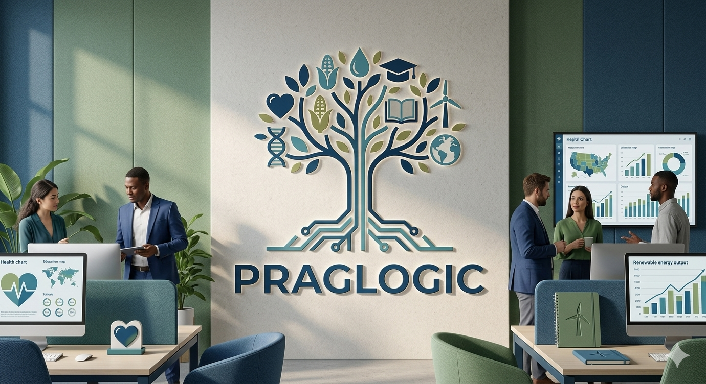 Praglogic — technology and people collaborating across healthcare, agriculture, research, and education